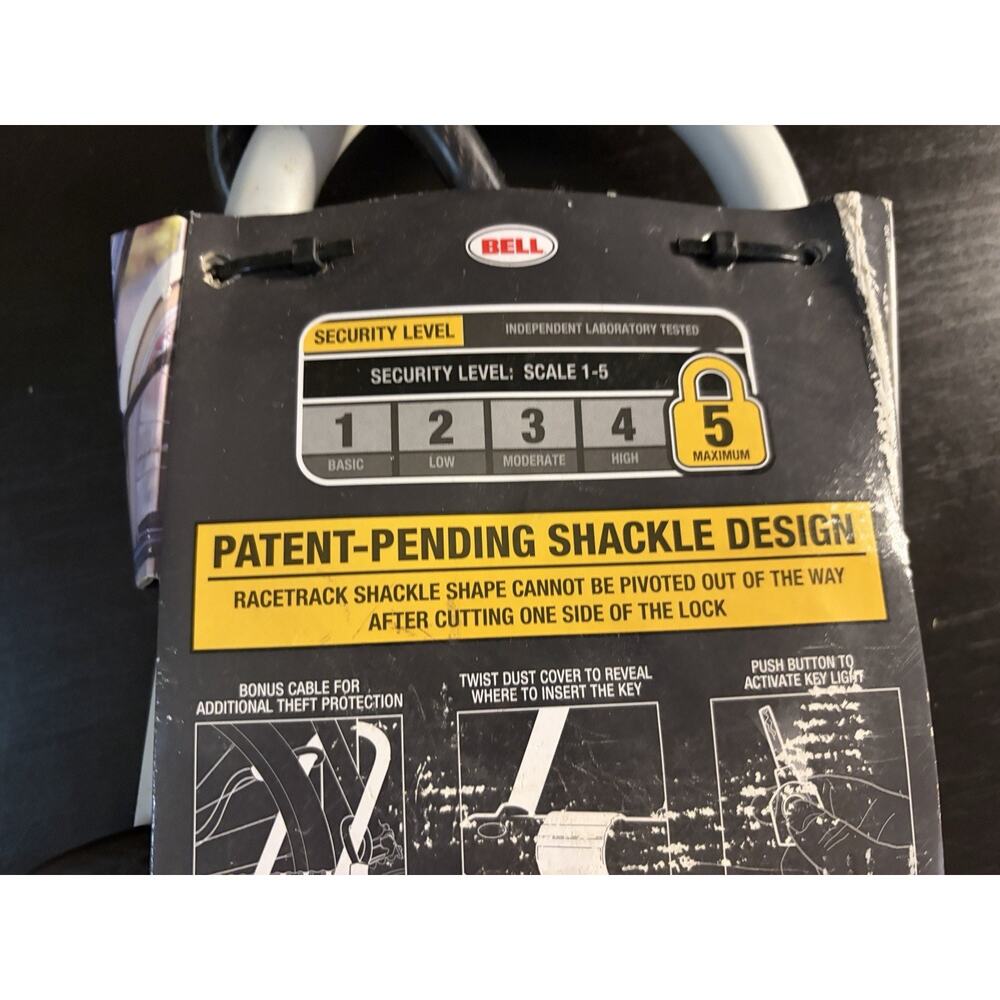 BELL Sports Catalyst 550 9.25" Hardened Steel Shackle U-Lock w/ Bonus 4 ft Cable - Picture 5 of 9